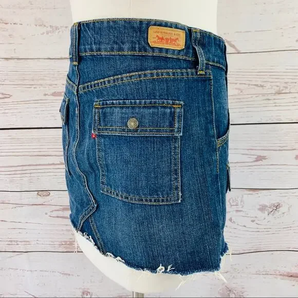 Levi’s Skirts denim raw frayed hem size 0 LIKE NEW - Picture 5 of 9